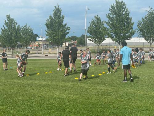 MN United soccer clinic with UHL and Blue Cross
